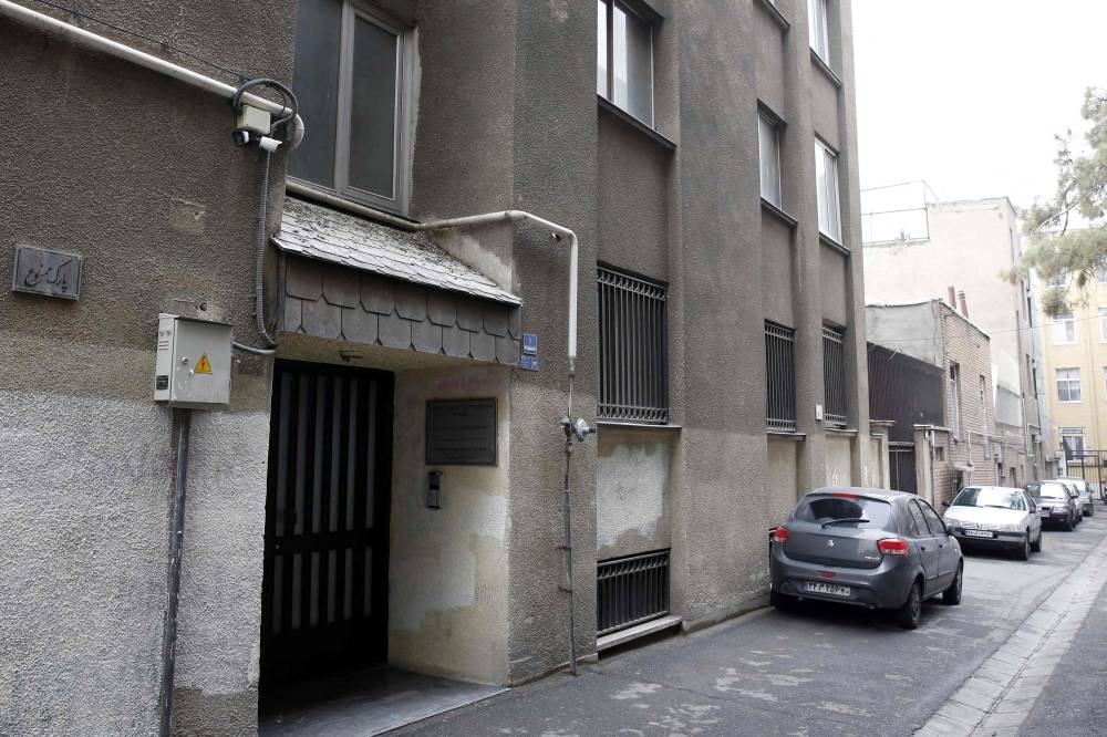 This picture shows the entrance of the French institute of research in the Iranian capital Tehran on January 5, 2023, after the authorities announced the closure of the  establishment in protest against cartoons of the Islamic republic's supreme leader published by French satirical weekly Charlie Hebdo. — AFP pic