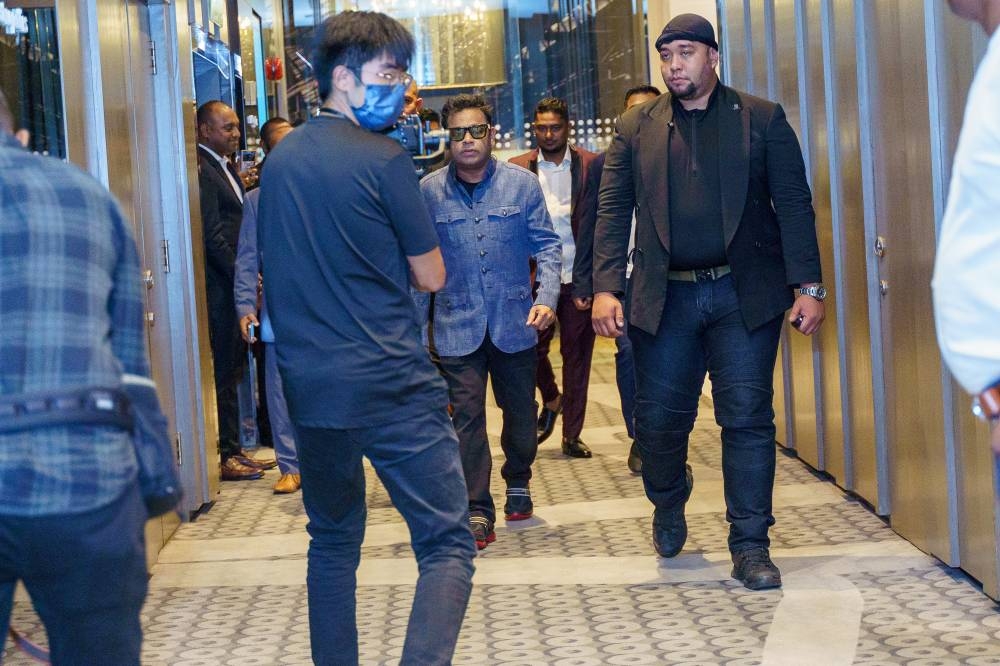 AR Rahman in KL last week. Rahman's first show here was in 1996, since then he had performed in Malaysia four times and will make a sixth appearance on January 28. — Picture by Devan Manuel