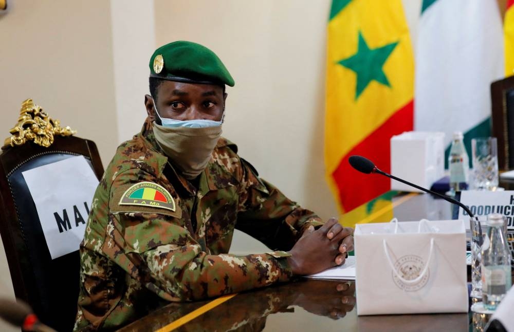 Colonel Assimi Goita, leader of Malian military junta, attends the Economic Community of West African States (Ecowas) consultative meeting in Accra, Ghana September 15, 2020. — Reuters pic
