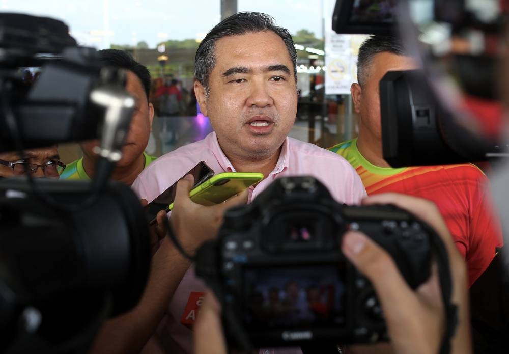 Transport Minister Anthony Loke Siew Fook speaking to the media at the Negri Sembilan Youth Talent Competition in Seremban 2, January 8, 2023. — Bernama pic