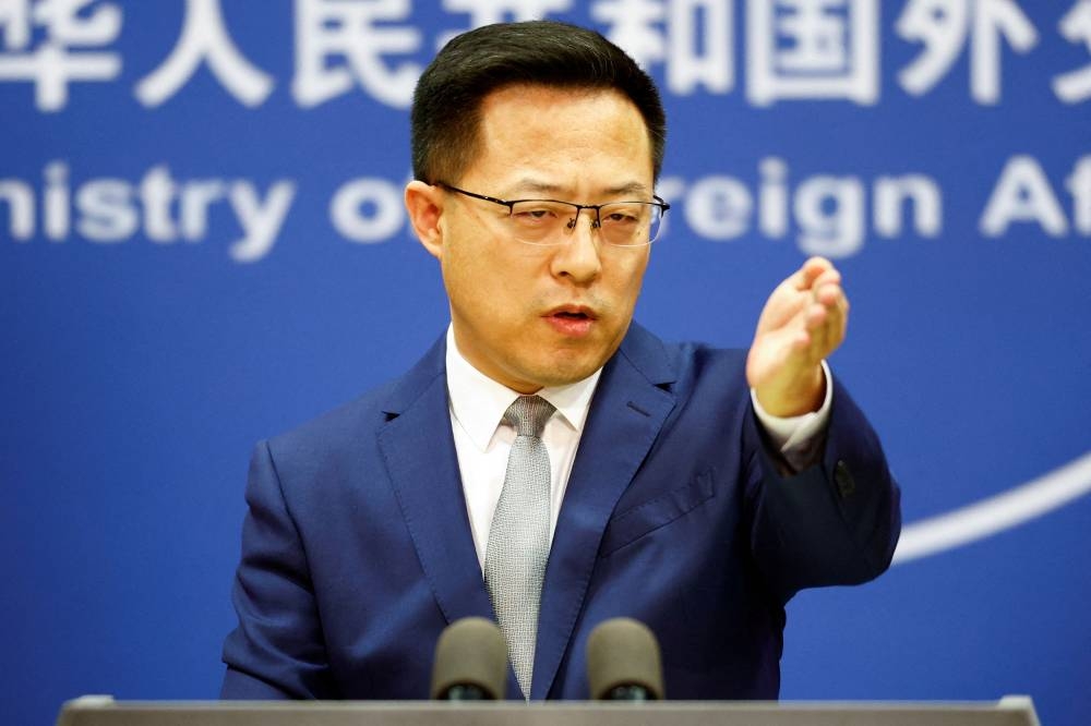 Zhao Lijian became a ministry spokesperson in 2020 after stints in China’s embassy in Pakistan, where he built a large following on Twitter.  — Reuters pic