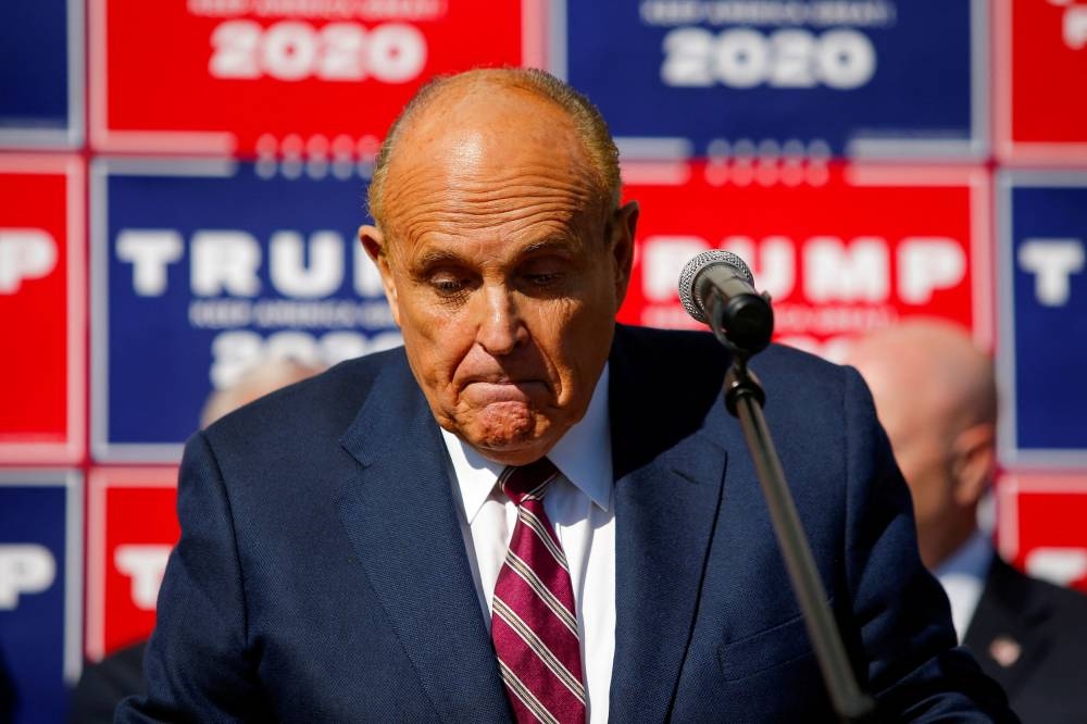 In December, a District of Columbia attorney ethics committee said Giuliani violated at least one attorney ethics rule in his work on a failed lawsuit by Trump challenging the 2020 election results. ― Reuters file pic