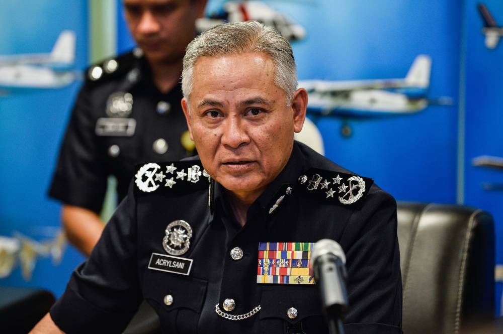 IGP Tan Sri Acryl Sani Abdullah Sani said the achievement was the result of the performance of the Royal Malaysia Police officers and men who kept the national security situation at a good and controlled level. — Bernama pic