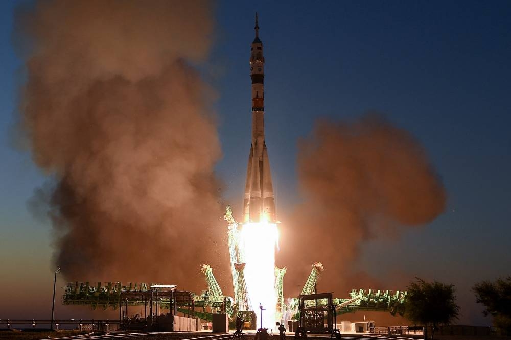 The Soyuz MS-22 spacecraft carrying the crew of Russian cosmonauts Sergey Prokopyev and Dmitri Petelin and Nasa astronaut Frank Rubio blasts off to the International Space Station (ISS) from the Moscow-leased Baikonur cosmodrome in Kazakhstan on September 21, 2022. — AFP pic