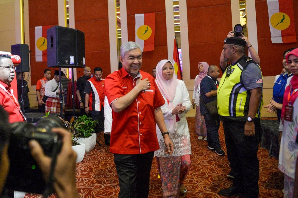 Umno president Datuk Seri Ahmad Zahid Hamidi attends Puteri Umno's general assembly at World Trade Centre Kuala Lumpur January 12, 2023. — Picture by Hari Anggara