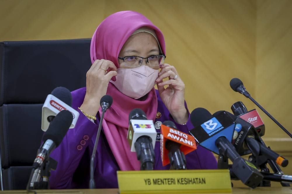 Dr. Zaliha Mustafa speaks during a media conference at the Health Ministry in Putrajaya January 10, 2023. — Bernama pic
