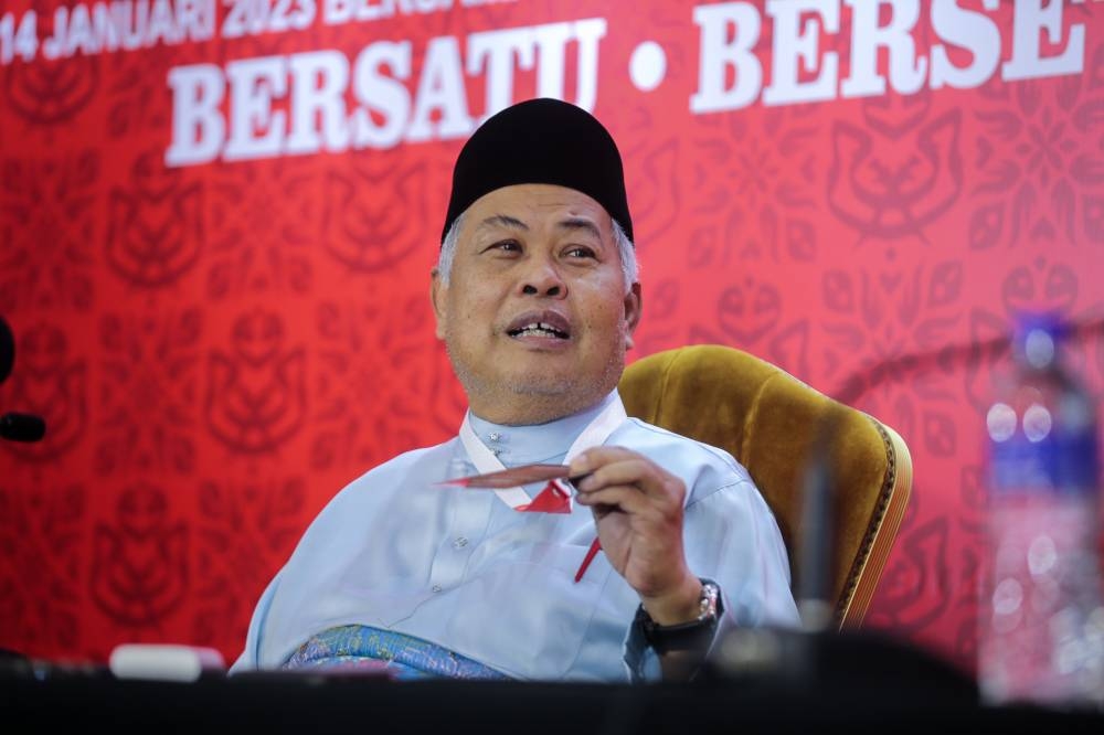 Terengganu Umno leader Datuk Seri Ahmad Said speaking during a press conference at the 2022 Umno General Assembly in World Trade Centre Kuala Lumpur, January 14, 2023. — Picture by Ahmad Zamzahuri