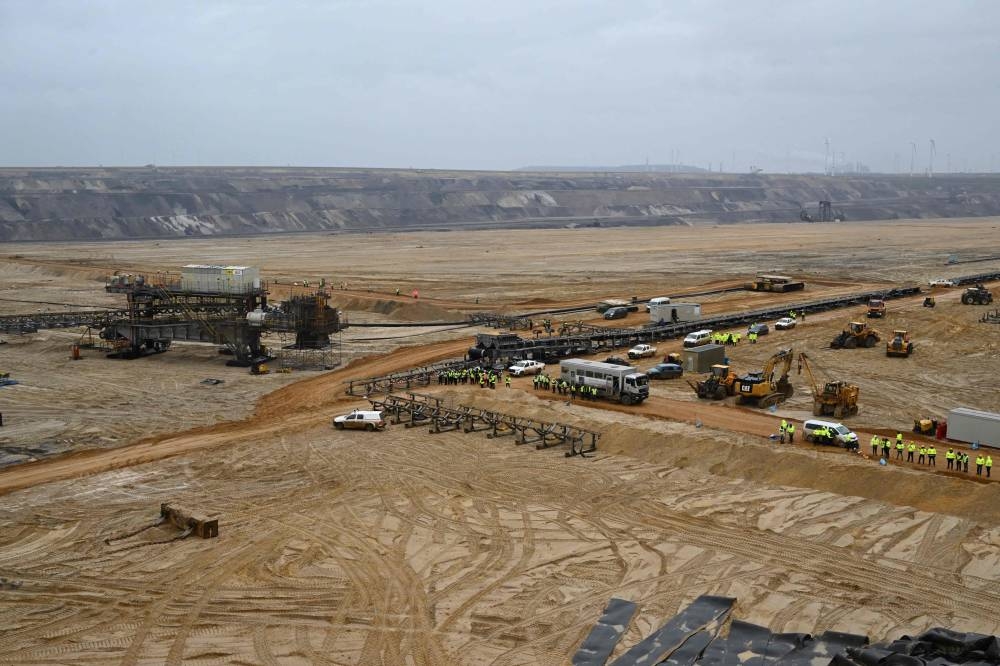 An open cast mine is pictured during a large-scale protest to stop the demolition of the village Luetzerath to make way for an open-air coal mine extension on January 14, 2023. — AFP pic