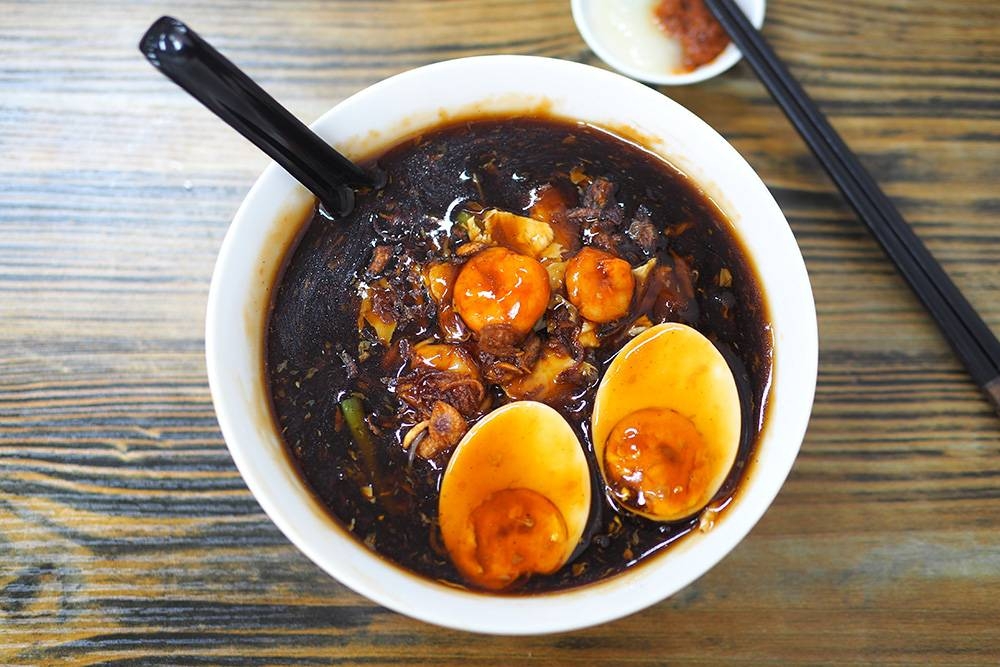 'Lor mee' here is done Penang style with a thick dark brown sauce that is tasty.