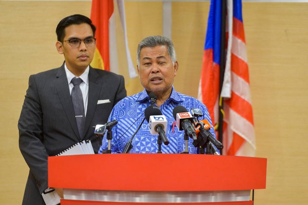 Terengganu Umno chief Datuk Seri Ahmad Said speaks to the media during a press conference at Menara Onn in Kuala Lumpur January 16, 2023. — Picture by Shafwan Zaidon