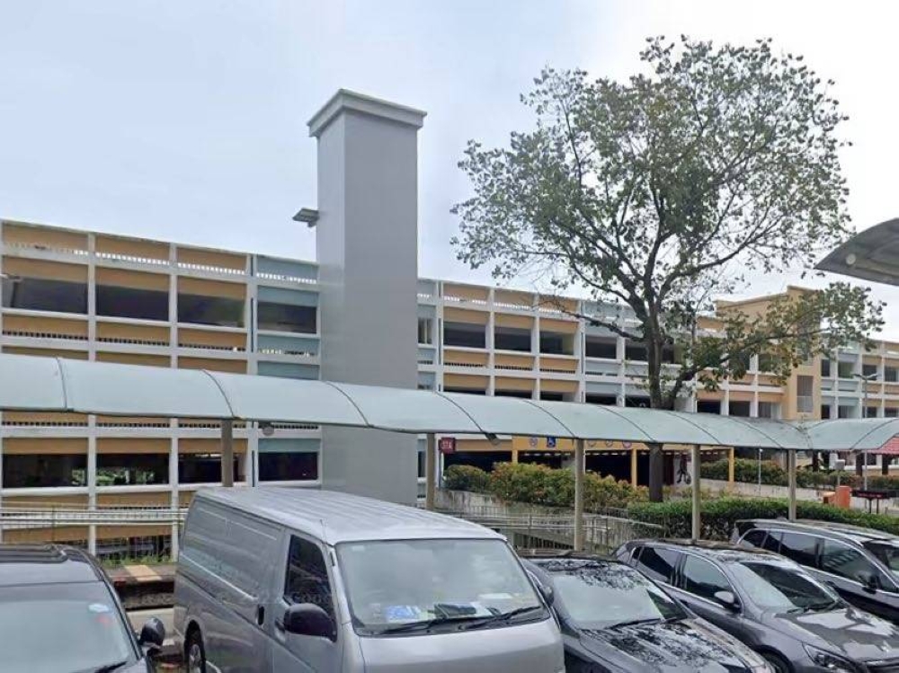 A view of a multi-storey car park at Block 37A Jalan Rumah Tinggi where a fight between two groups of men allegedly took place at night on Jan 8, 2023. — Picture via TODAY