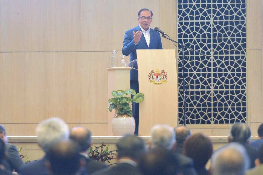Prime Minister and Finance Minister Datuk Seri Anwar Ibrahim says the government will focus on the service sector in Budget 2023 which will be presented on February 24. ― Picture by Shafwan Zaidon