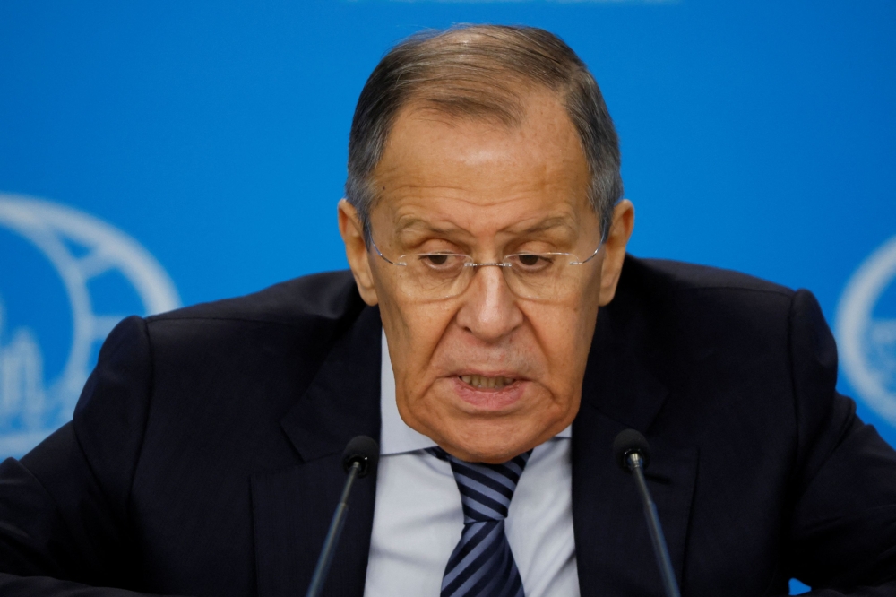 Russian Foreign Minister Sergei Lavrov said the US was using tactics similar to Adolf Hitler. — Reuters pic
