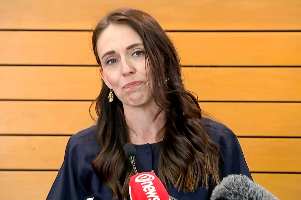 This video frame grab from TVNZ via AFPTV taken on January 19, 2023 shows New Zealand's Prime Minister Jacinda Ardern announcing she will resign from her post next month, in Wellington. — Pic by various sources / AFP