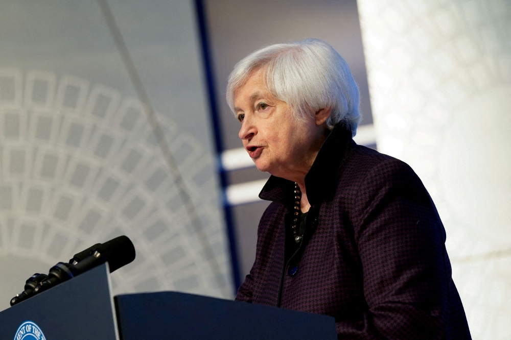 US Treasury Secretary Janet Yellen warned republican and democrat leaders that the federal government will reach its limit on the amount of money it is able to borrow on January 19 and that further action is needed by lawmakers to prevent economic default. — Reuters pic