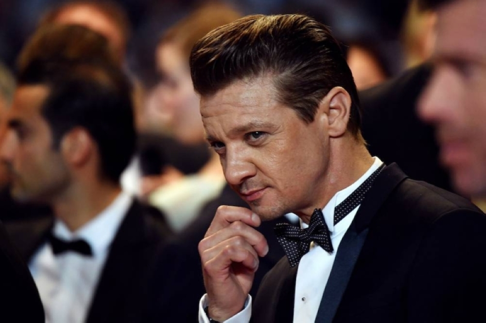 Jeremy Renner was severely injured in a snow plough accident on January 1. — AFP pic
