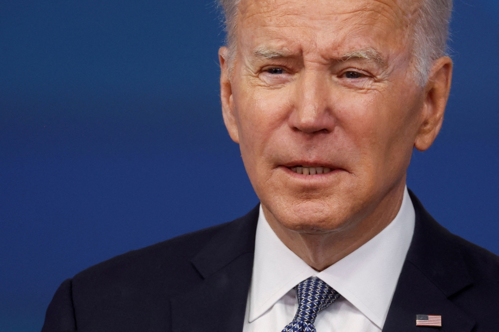 Biden will head to New York on Tuesday and Philadelphia on Friday to meet with wealthy supporters, hoping to convince them to donate to the Democratic Party ahead of the 2024 elections. — Reuters pic