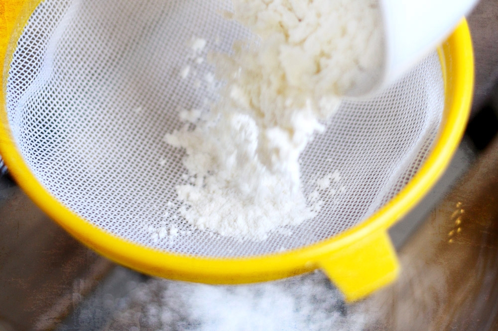 Sift the flour before using.