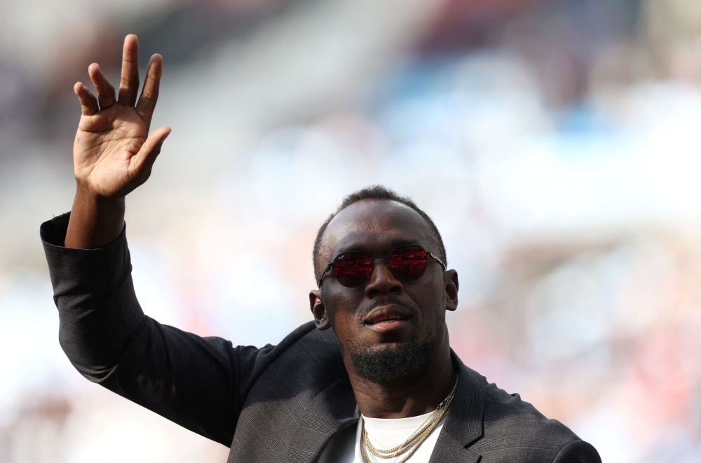 World XI's retired sprinter Usain Bolt is seen before the Soccer Aid 2022 match between England XI and World XI at London Stadium, London June 12, 2022. —  Action Images pic via Reuters.