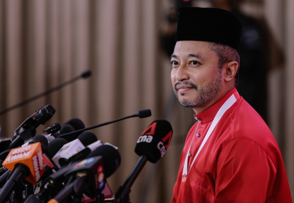Umno Information Chief Hizatul Isham Abdul Jalil at a press conference in conjunction with the 2022 Umno General Assembly at the Kuala Lumpur World Trade Center (WTCKL) January 29, 2023. — Bernama pic