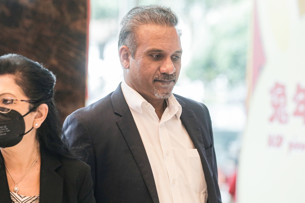 Lawyer Ramkarpal Singh is seen at the compound as they paying their last respect to Lawyer late Datuk Seri Gopal Sri Ram during his wake here ar Nirvana 2, Kuala Lumpur January 31, 2023. — Picture by Sayuti Zainudin