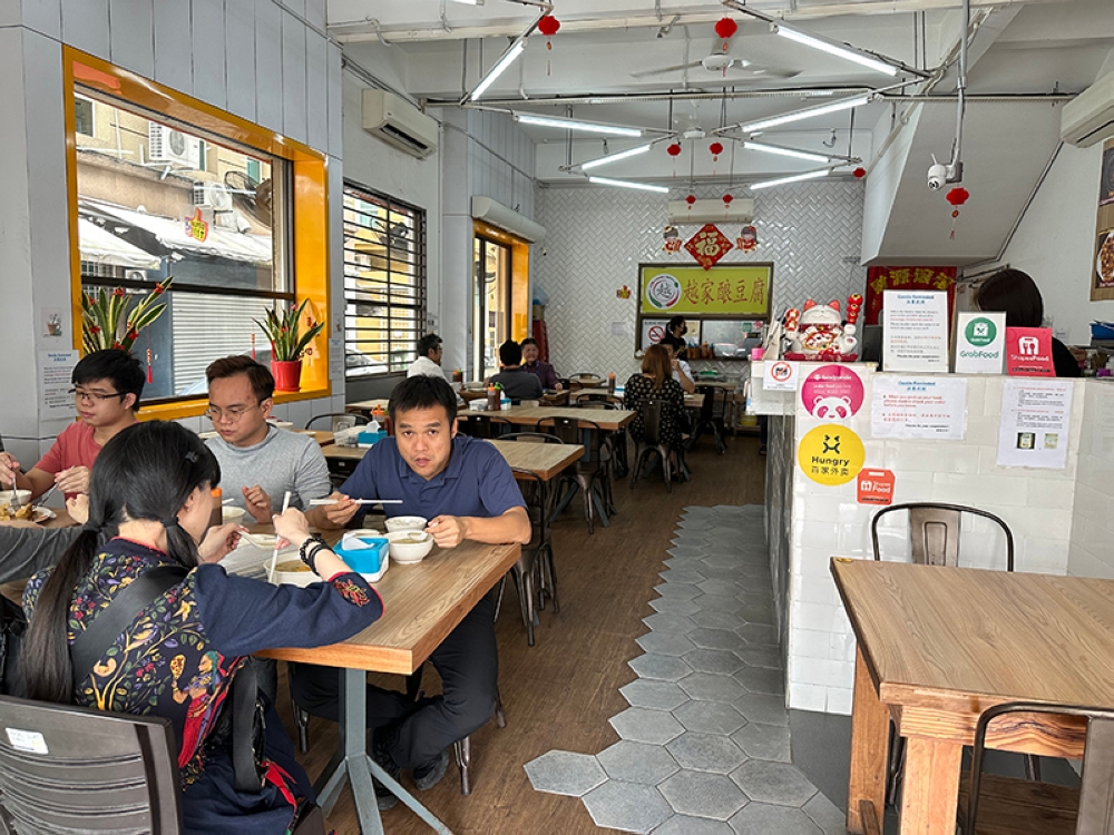 The space within the eatery is quite small with tables placed near each other