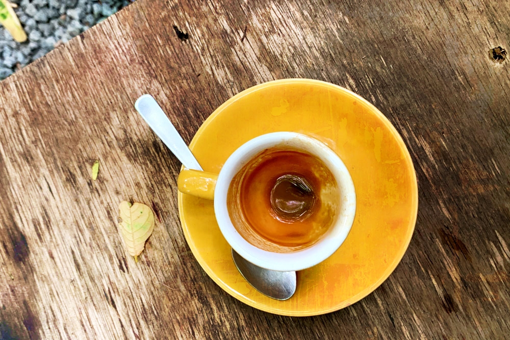 Syrupy and satisfying: the last espresso of the day.