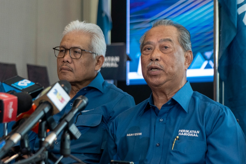 Perikatan Nasional chairman Tan Sri Muhyiddin Yassin speaks during a press conference in Kuala Lumpur February 2, 2023. ― Picture by Shafwan Zaidon