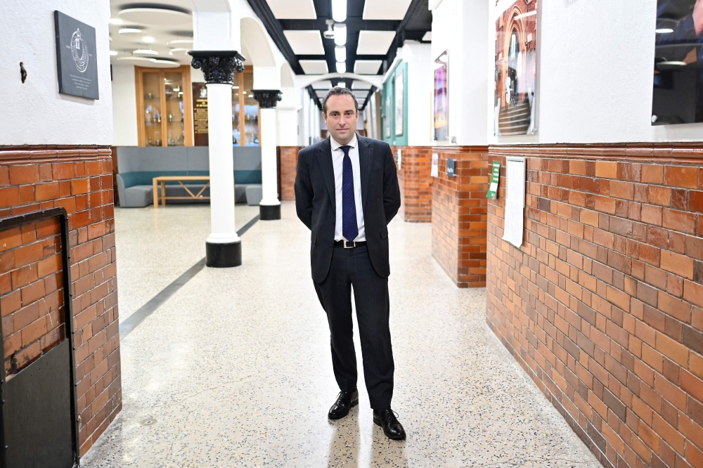 Headmaster Nick Hewlett poses for a portrait at St Dunstan's College in Catford, south east London on January 25, 2023. — AFP pic