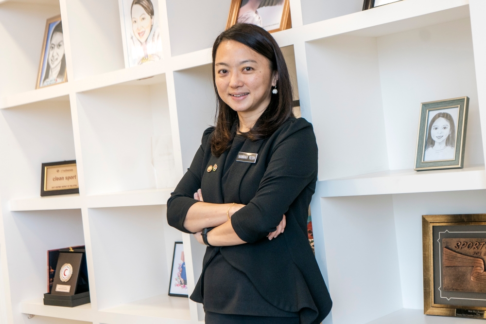 Minister of youth and sports, Hannah Yeoh poses for a photo during the interview session in Putrajaya, 30 January 2023. — Picture by Shafwan Zaidon