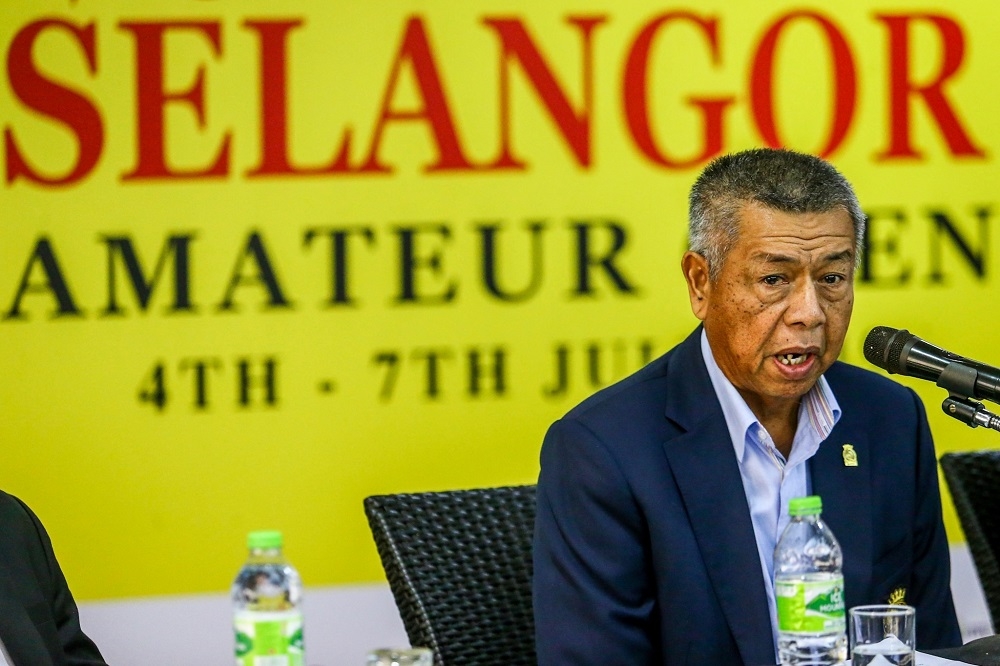 Malaysian Golf Association president Tan Sri Mohd Anwar Mohd Nor has set a modest target of one gold medal for golf at the SEA Games in Cambodia this year. File pic from June 17, 2019. — Picture by Hari Anggara