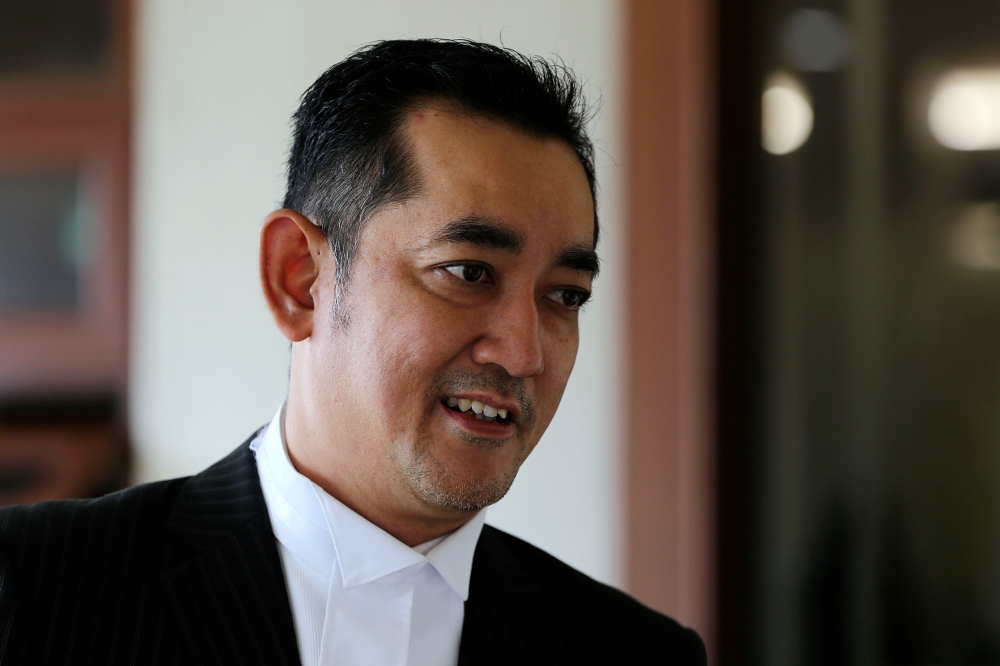Lawyer Ahmad Akram Gharib is seen at the Kuala Lumpur Court Complex in this February 22, 2019 file photograph. — Picture by Yusof Mat Isa