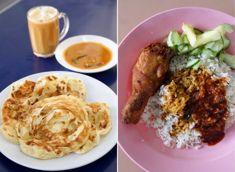Lan Roti Canai (left) and Nasi Beringin (right). Picture taken on December 2016. — File picture by Choo Choy May