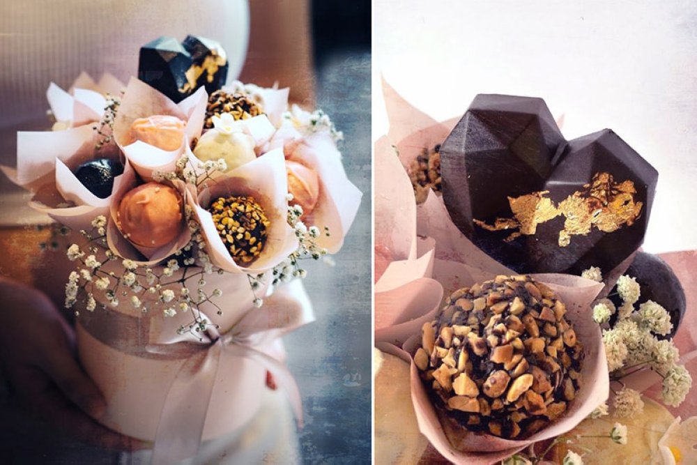 Cocoraw’s beautiful – and delicious – Blooming Love chocolate bouquet. — Pictures courtesy of Cocoraw