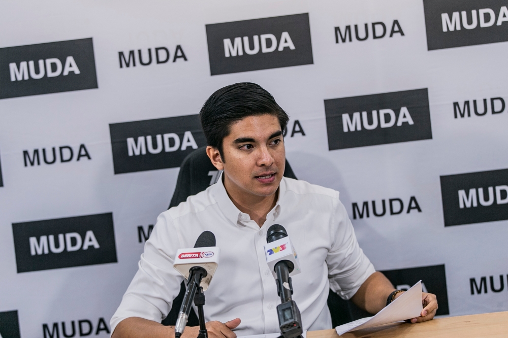 Muda president Syed Saddiq Syed Abdul Rahman sits in the government bench next week for the first parliamentary session of term 2022-2027. — Picture by Hari Anggara