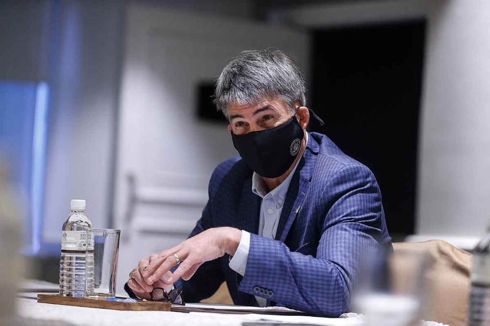 US Ambassador to Malaysia Brian D. Mcfeeters speaks to the press during the press conference at the Eastern & Oriental Hotel November 9, 2021. — Picture by Sayuti Zainudin