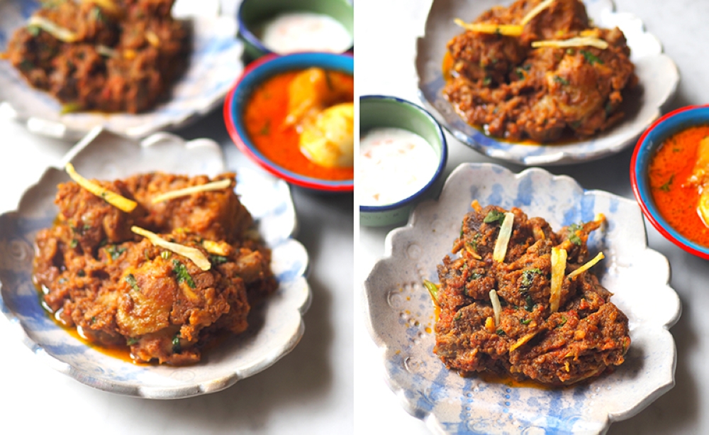 Cooked upon order, Punjabi kadai chicken is flavourful with adjustable spice levels to suit you (left). The Punjabi kadai mutton has tender meat infused with spices which makes for a delicious pairing with rice (right).