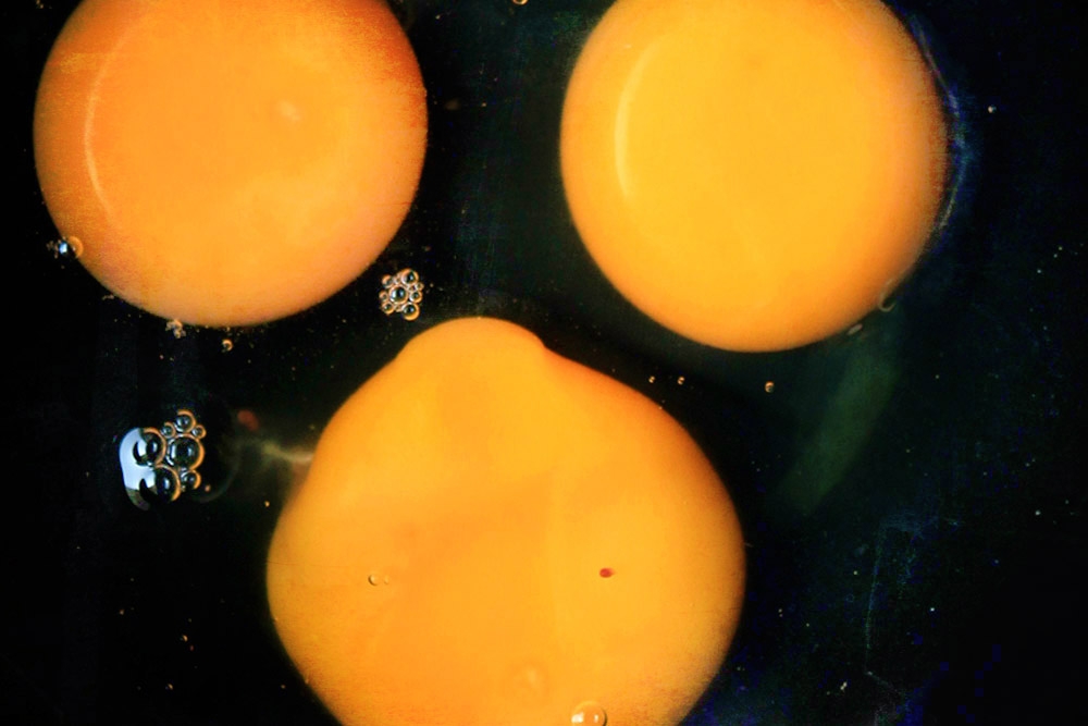 Whisk eggs lightly to prevent forming too many air bubbles.