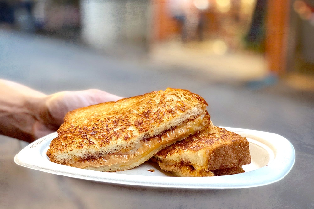 A grilled PB&J (peanut butter and jam) is meant to be shared and savoured.