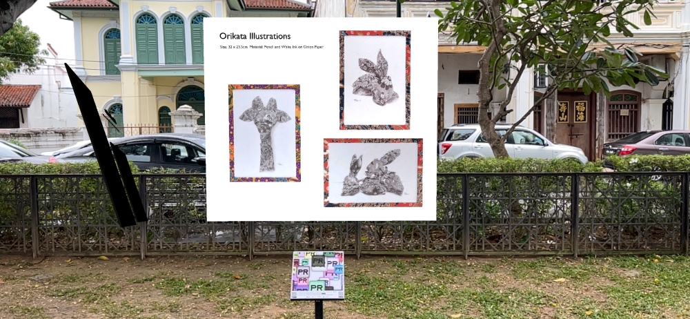 The artwork appears when the code on the board is scanned using the Perk Reality app. Picture taken through the Perk Reality app. — Picture by Opalyn Mok