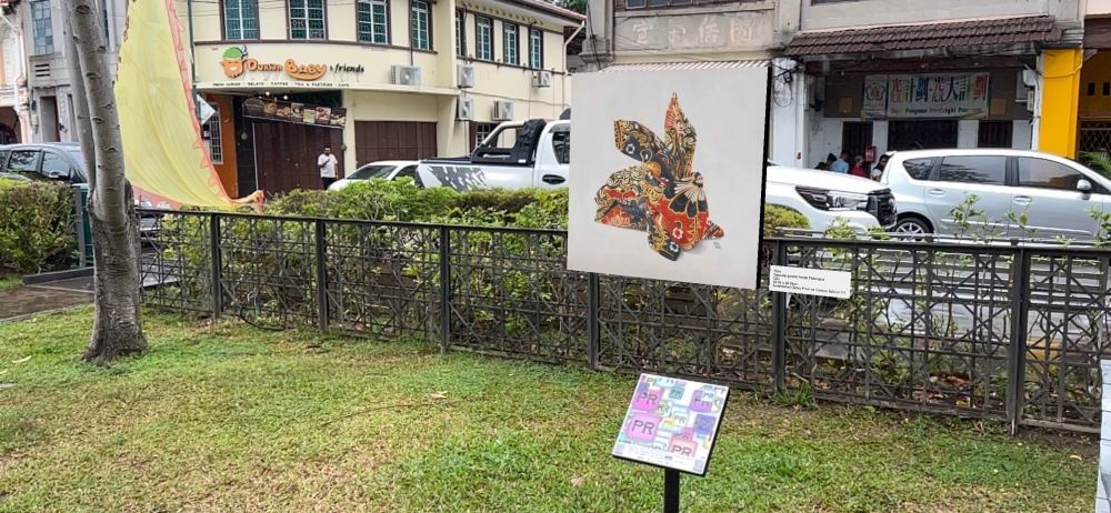 The artwork in ARmenian Park can be seen only through the Perk Reality app. Picture taken through the Perk Reality app. — Photo by Opalyn Mok