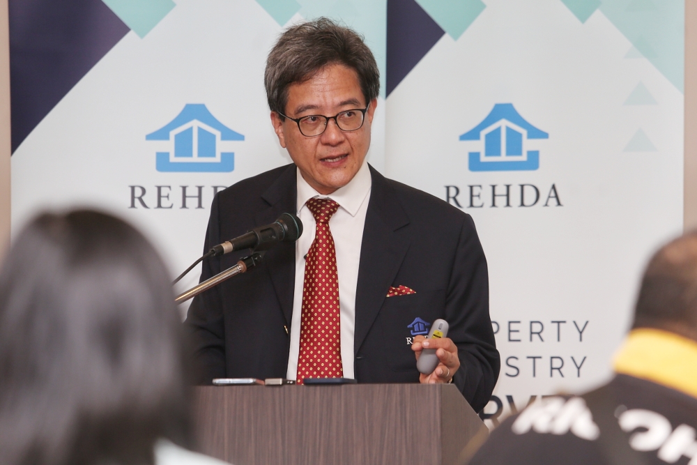 Rehda president Datuk NK Tong speaks at the Rehda Media Briefing on Property Industry Survey 2H 2022 and Market Outlook for 2023, at Wisma Rehda in Kelana Jaya February 22, 2023. — Picture by Choo Choy May