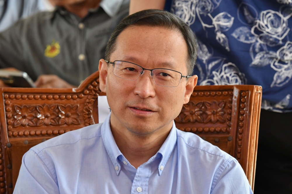 Minister at the Chinese Embassy in Malaysia Tang Rui speaks during a press conference in Kota Baru February 22, 2023. — Bernama pic