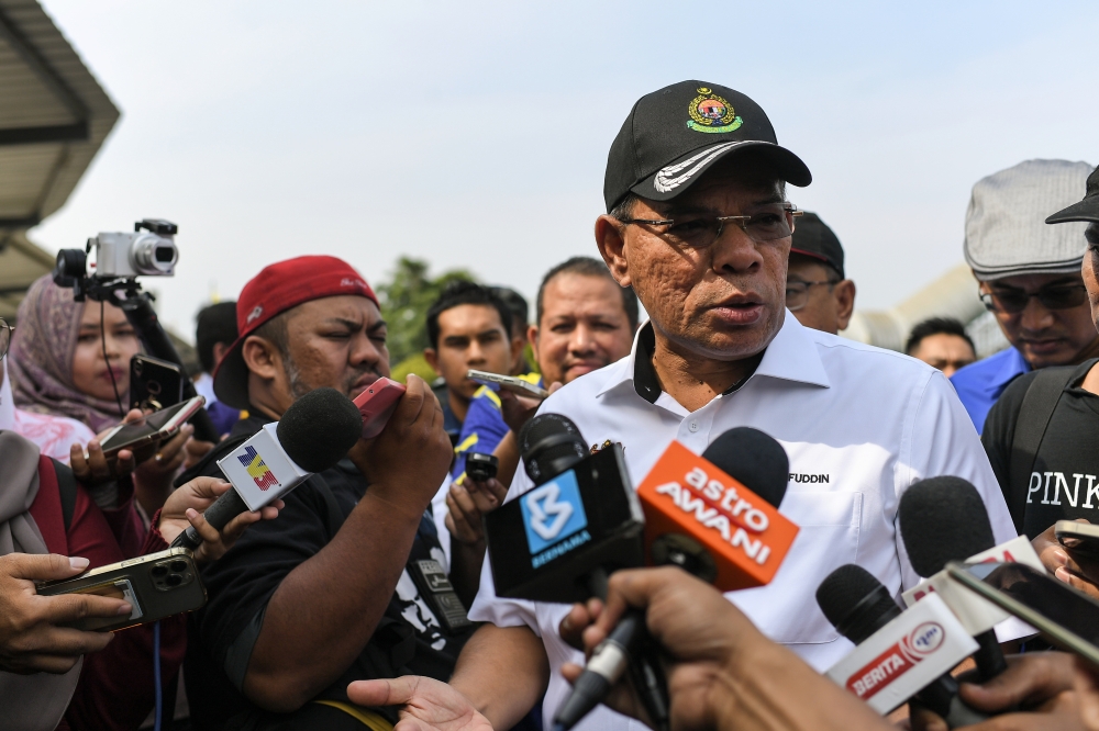Home Minister Datuk Seri Saifuddin Nasution Ismail during a press conference after holding a working visit to the Immigration, Customs, Quarantine and Security (ICQS) Complex in Padang Besar February 25, 2023. — Bernama pic