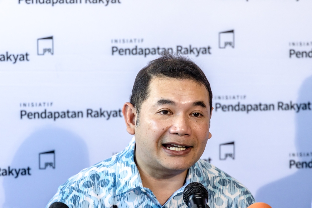 Economy Minister Rafizi Ramli speaks during a press conference at the Cempaka LRT station in Ampang February 26, 2023. — Picture by Firdaus Latif
