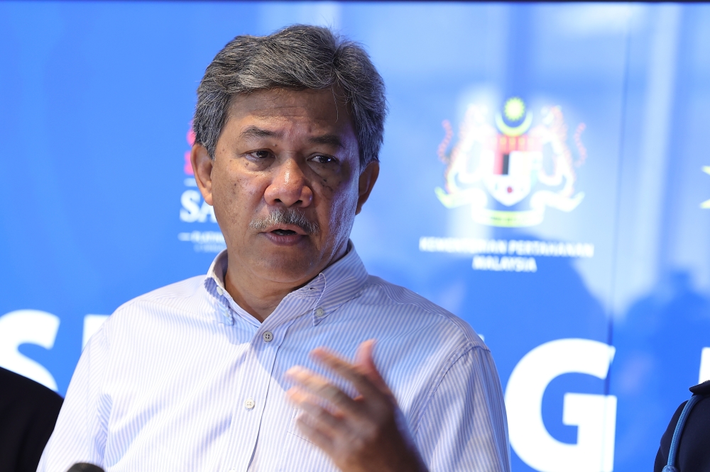 Defense Minister Datuk Seri Mohamad Hasan during a press conference after visiting the Malaysian Armed Forces One Member One House (SASaR) housing construction site in Sungai Besi January 25, 2025. — Bernama pic