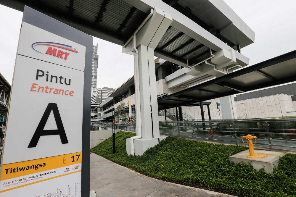 A general view of the new Titiwangsa Mass Rail Transit (MRT) station March 2, 2023. — Picture by Sayuti Zainudin