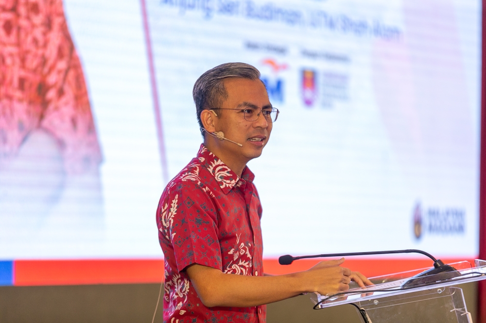 Communication and Digital Minister Fahmi Fadzil at the laungh of MyDigitalL.KKD at Universiti Teknologi Mara March 5, 2023. — Picture by Raymond Manuel