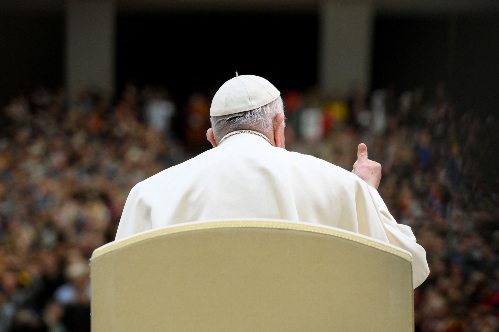 Pope Francis said he hoped action would be taken against human traffickers. — Reuters pic