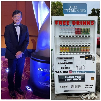 Family in Singapore sets up drink vending machine as token of appreciation for deliverymen - Vimarsana News